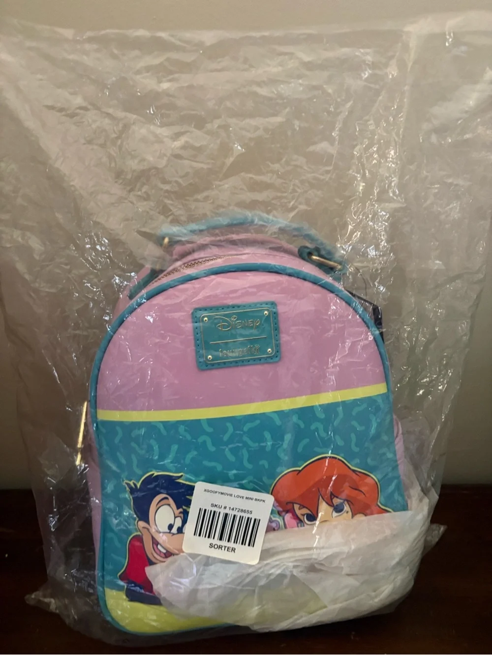 Loungefly Pink, Teal A Goofy Movie Max & Roxanne Mini Backpack NWT
